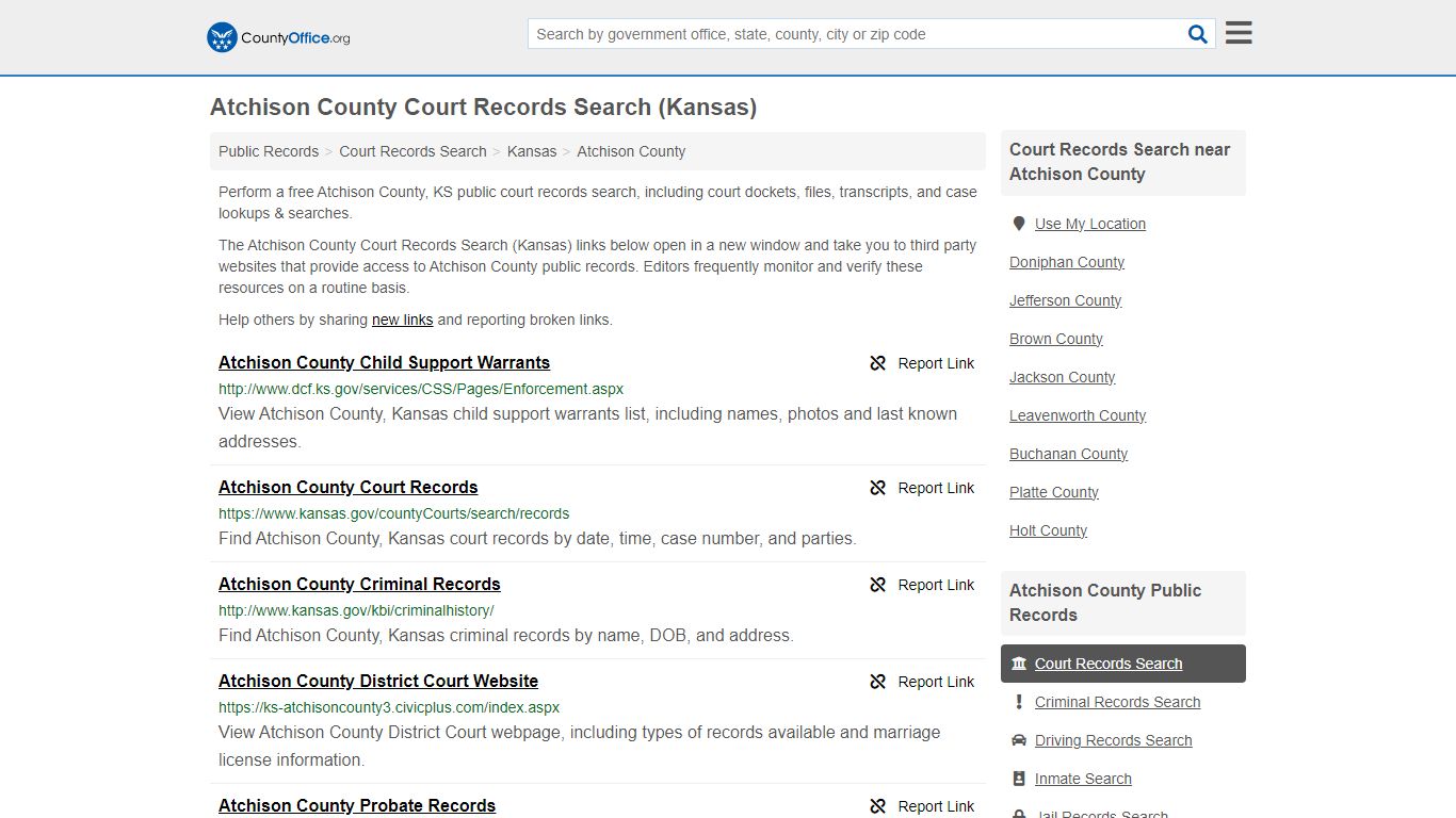 Court Records Search - Atchison County, KS (Adoptions, Criminal, Child ...