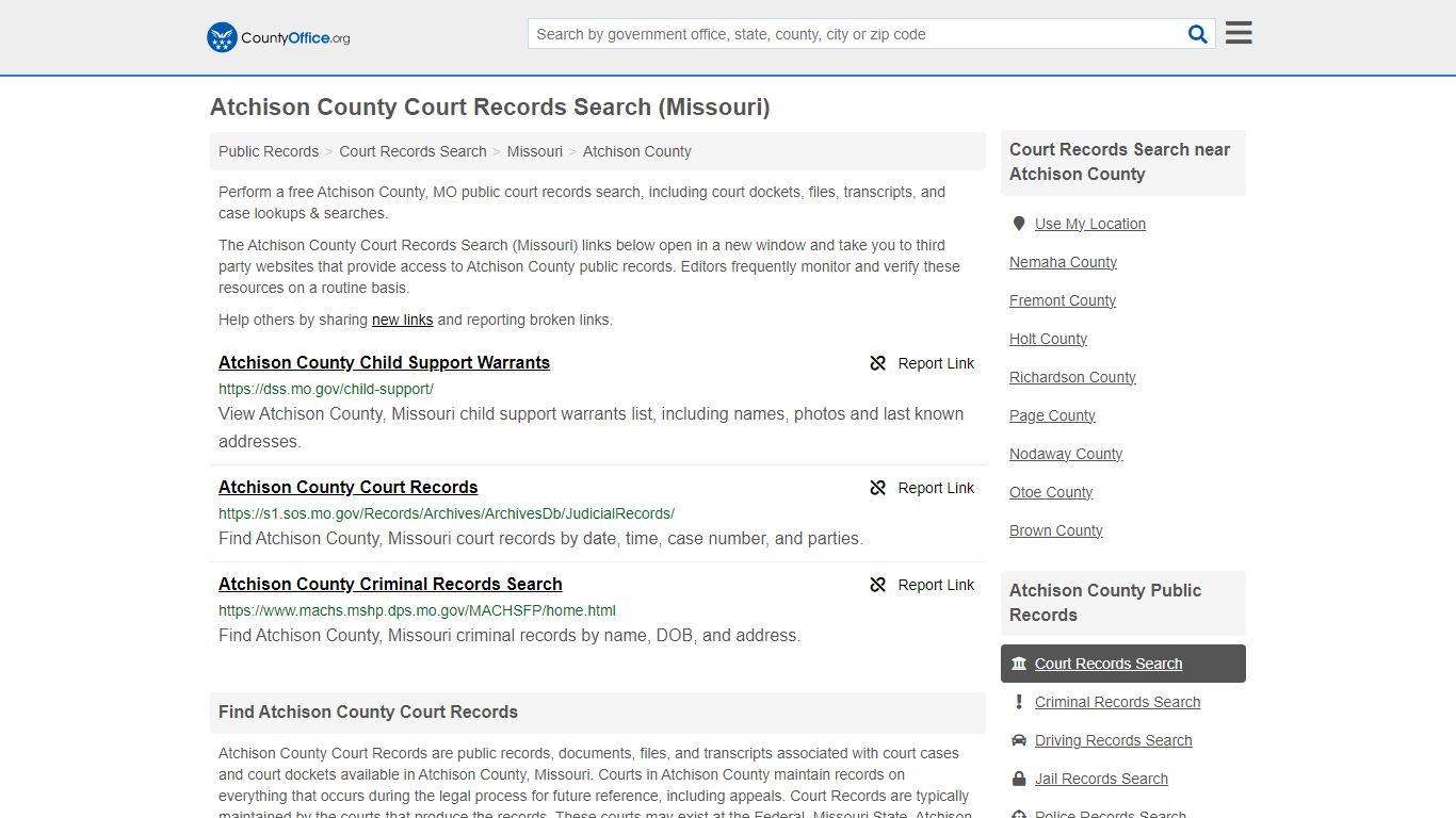 Atchison County Court Records Search (Missouri) - County Office